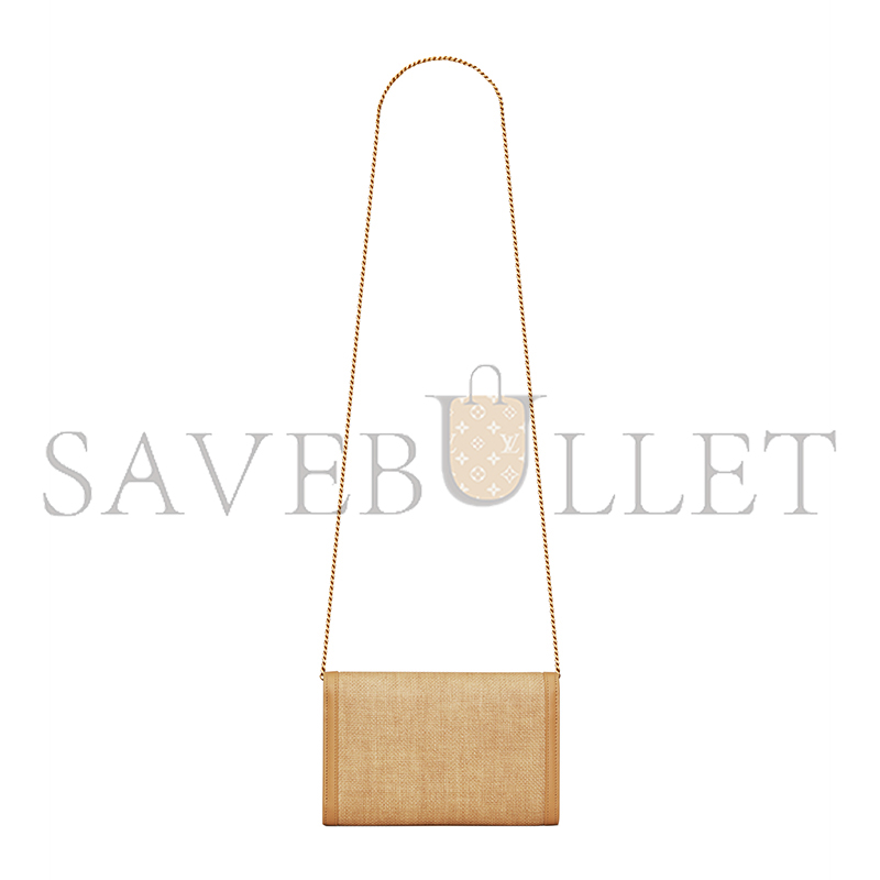 YSL UPTOWN CHAIN WALLET IN MICRO RAFFIA 6077882UF1W9985 (19*12*3cm)